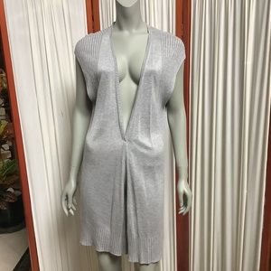Premise Studio Women's Sleeveless Long Cardigan Gray Knit Size XL